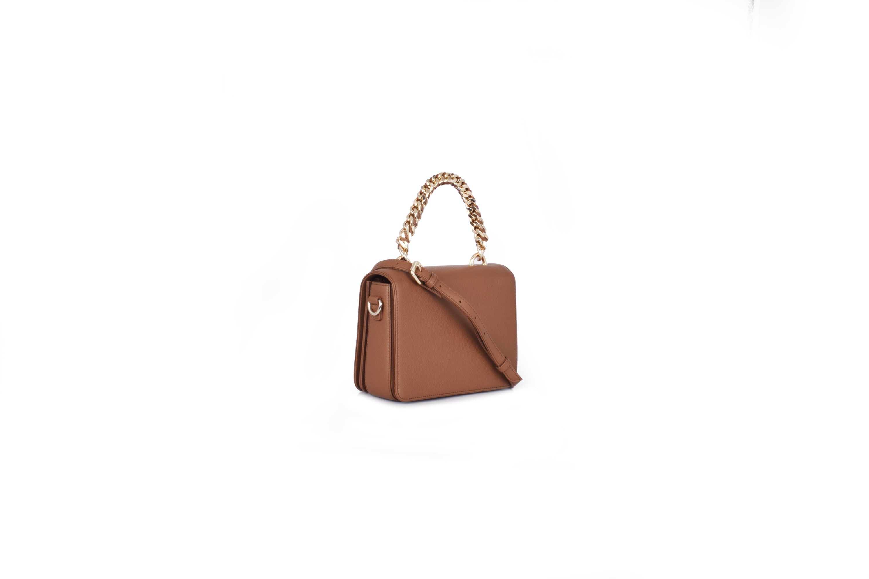 Split Flap Crossbody Kette, cognac